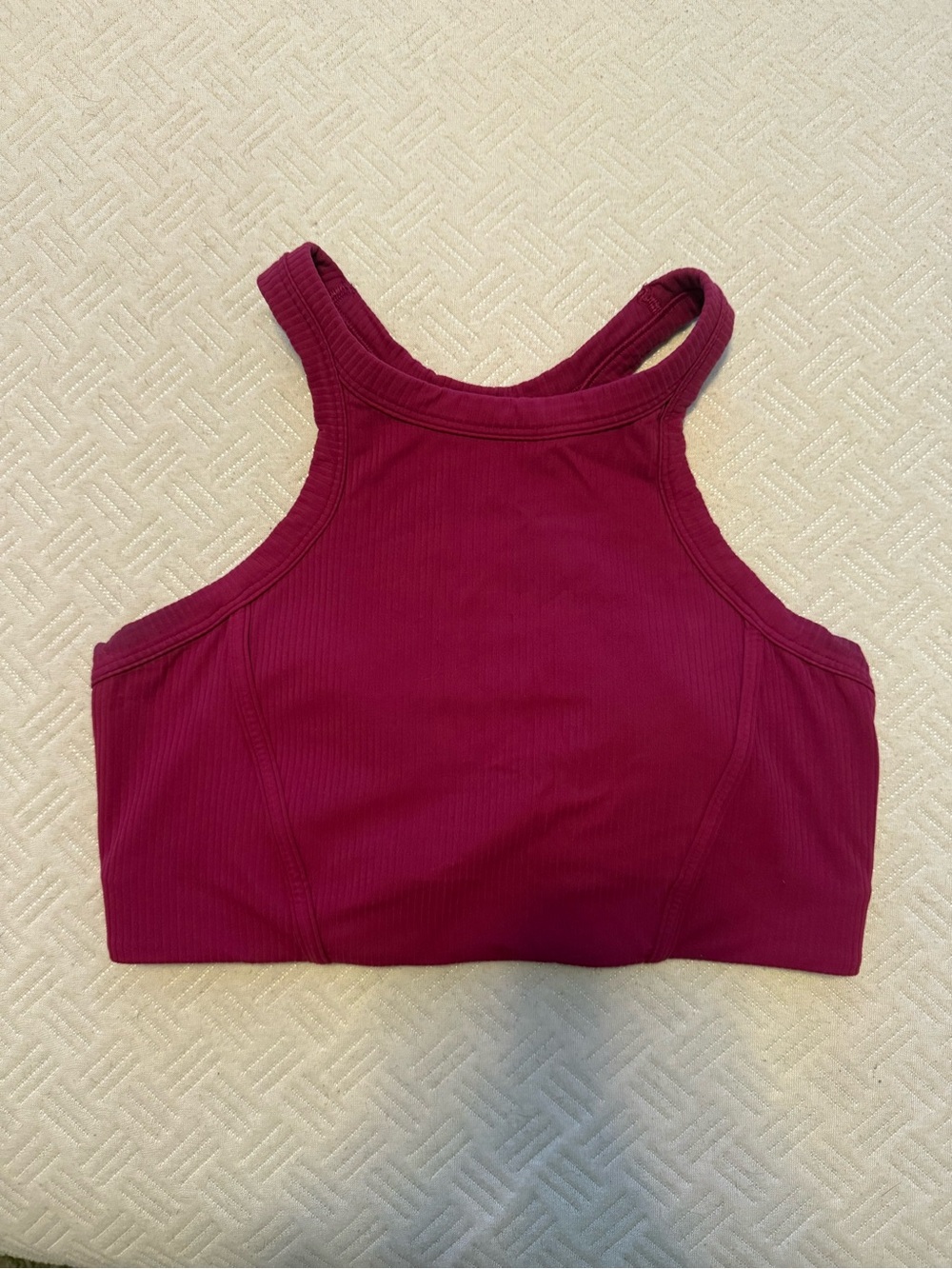 lululemon athletica Ribbed Nulu High-Neck Yoga Bra - Magenta Purple Sz 10